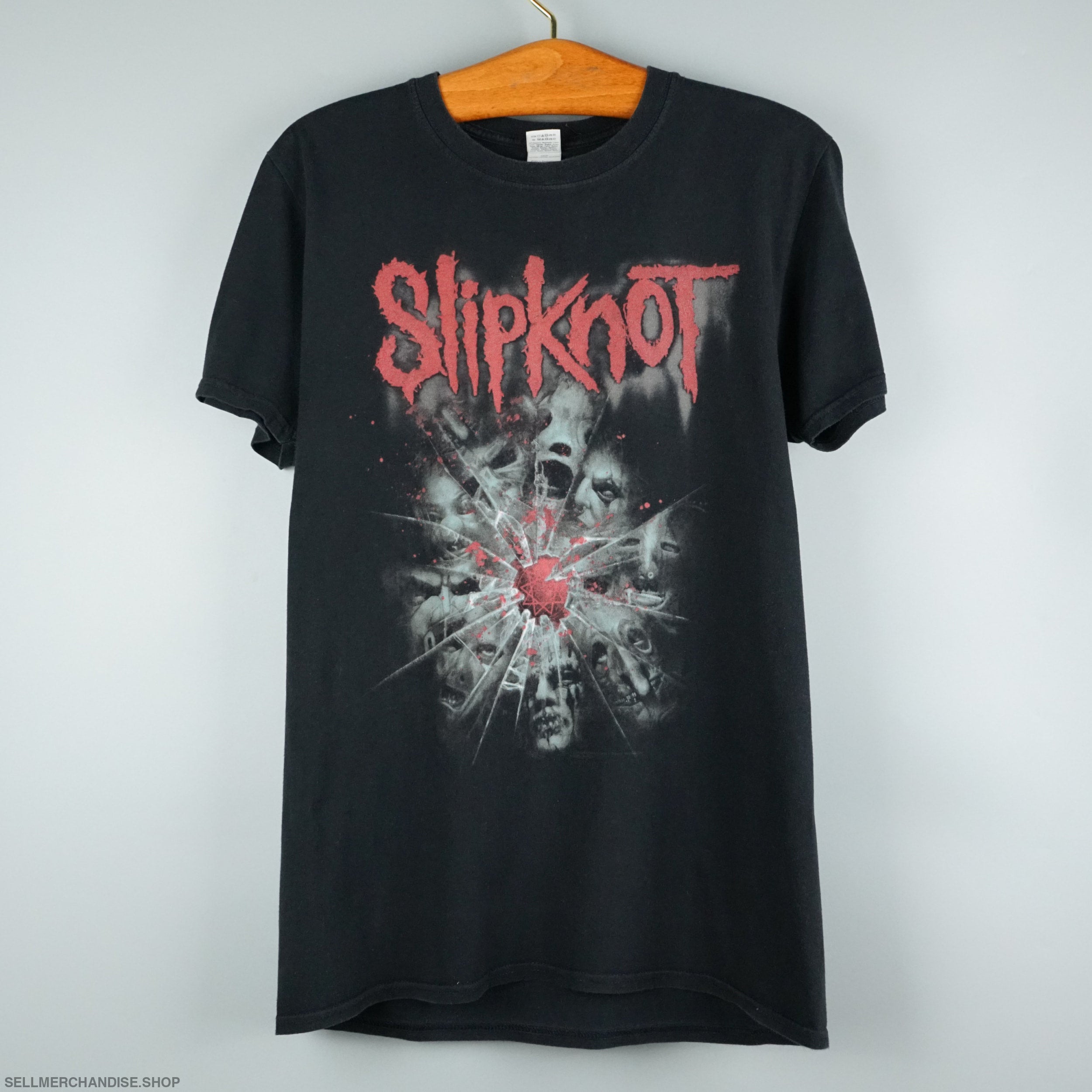 SLIPKNOT Slipknot Band T-shirt, Band T, Made in USA, Men's S size cotton black type Vintage Second Hand