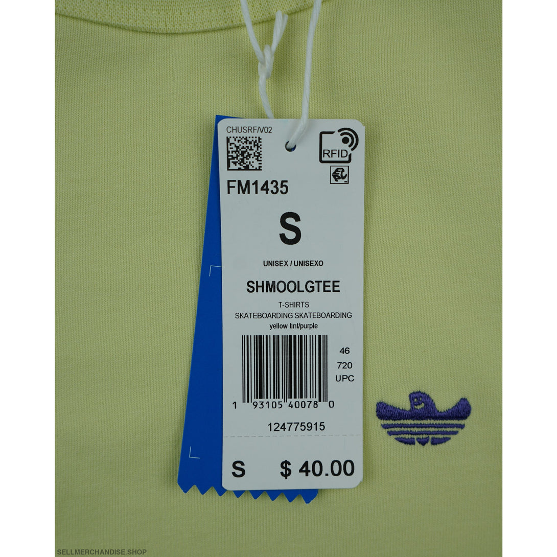 Vintage Adidas Shmoolgtee T-Shirt Tee FM1435 Skateboarding Yellow