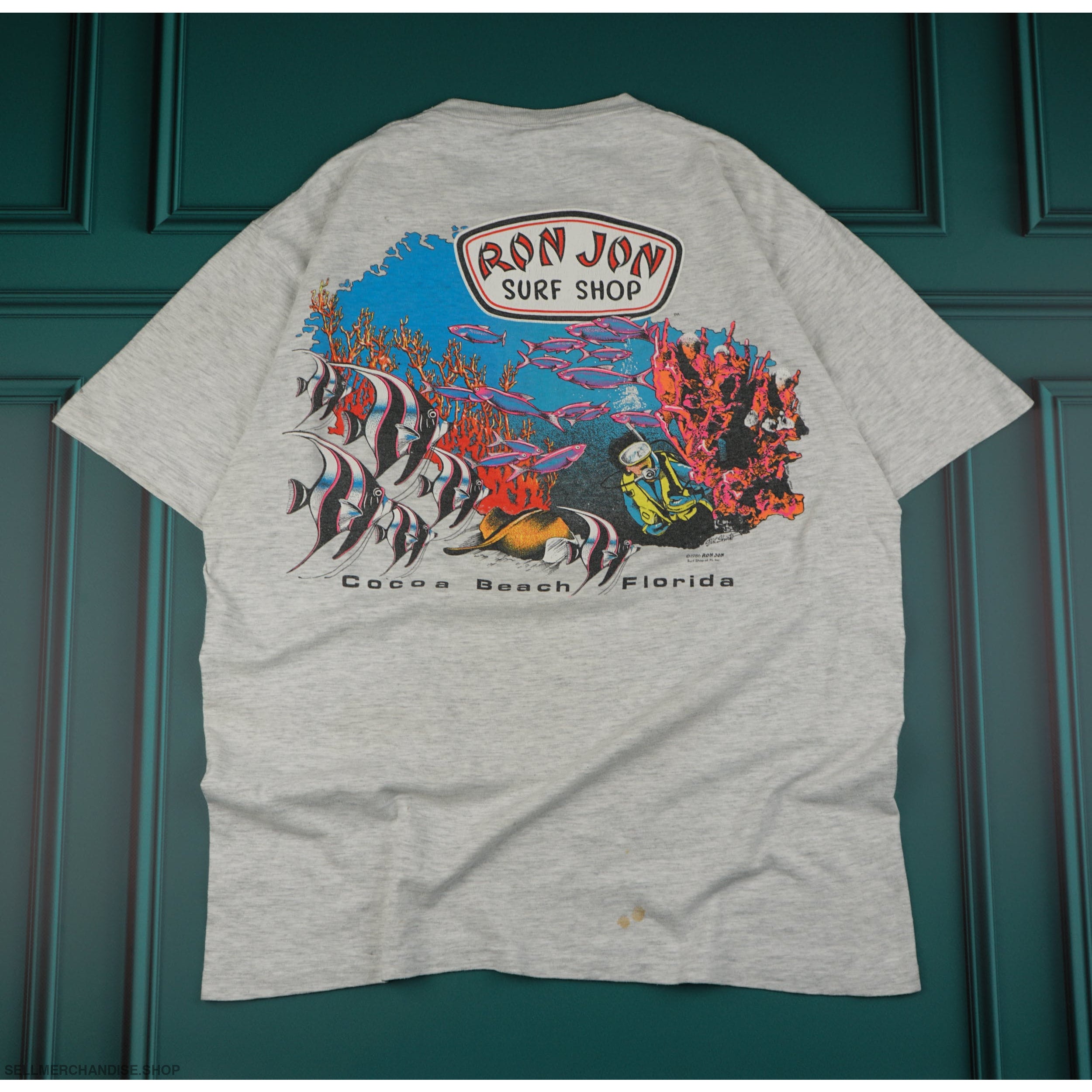 Mens Vintage 1986 Ron Jon Surf outlet Shop T-Shirt