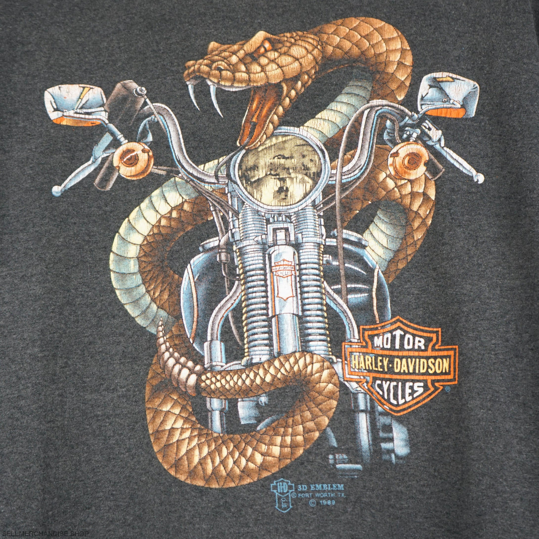 Vintage 1989 3D Emblem Harley-Davidson Cobra t-shirt