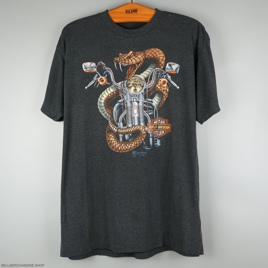 Vintage 1989 3D Emblem Harley-Davidson Cobra t-shirt