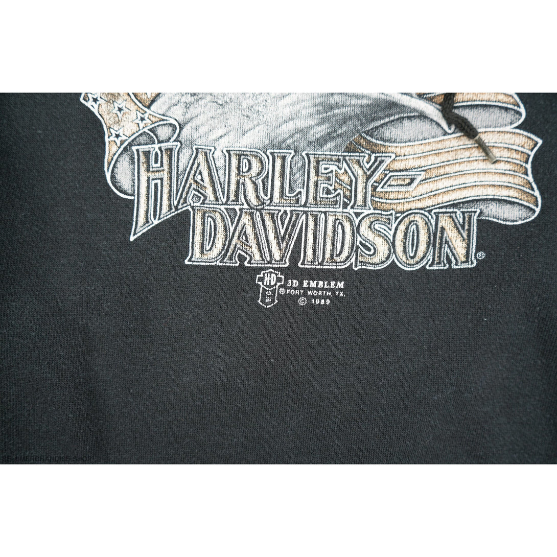 Vintage 1989 Harley Davidson 3D Emblem Hoodie