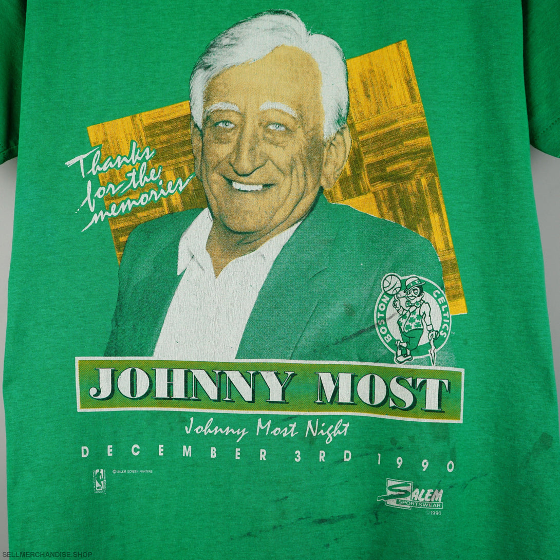 Vintage 1990 Boston Celtics Johnny Most t-shirt