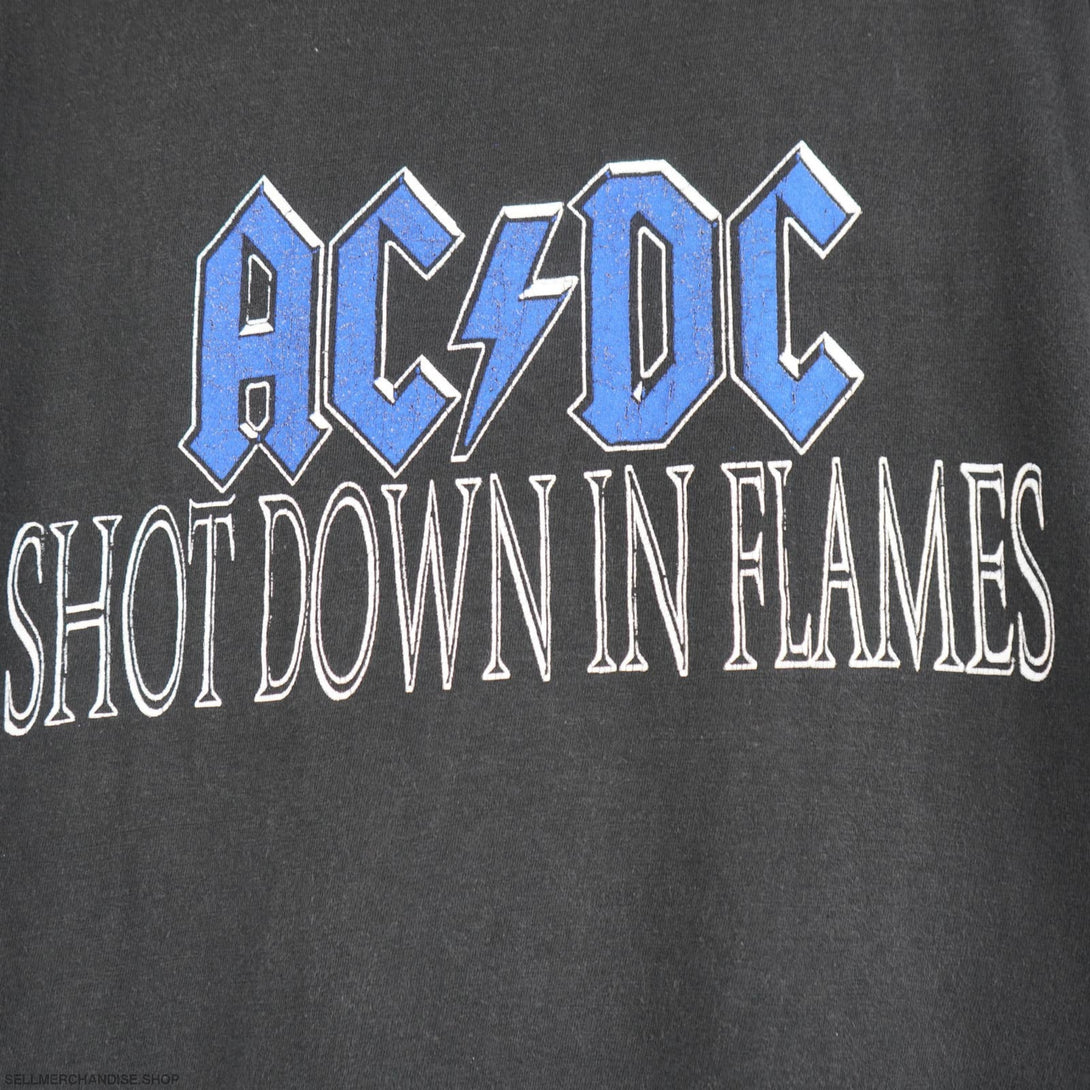 Vintage 1990s ACDC T-Shirt Shot Down in Flames