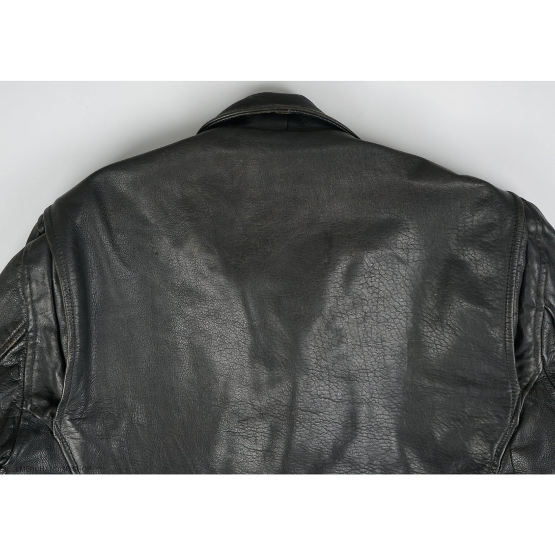 Vintage 1990s American Style Leather Biker Cowhide Jacket