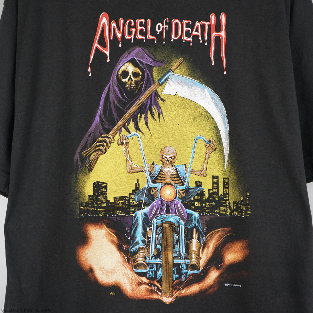 Vintage 1990s Angel Of Death Biker T-Shirt