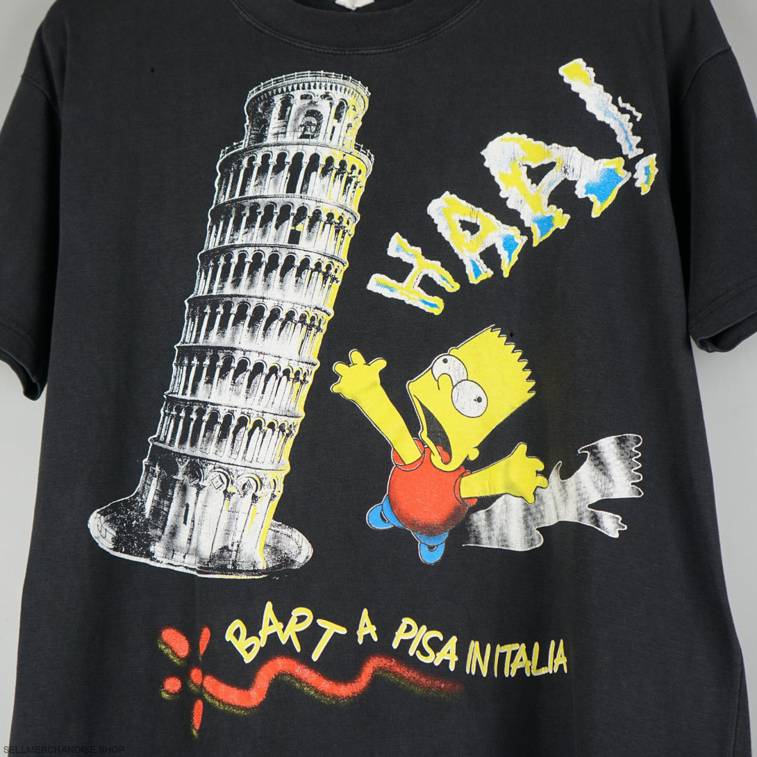 Vintage 1990s Bart Simpson Pisa Tower t-shirt