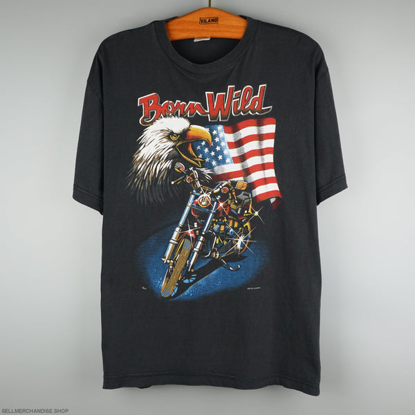Vintage 1990s Born Free Eagle and Bike T-Shirt