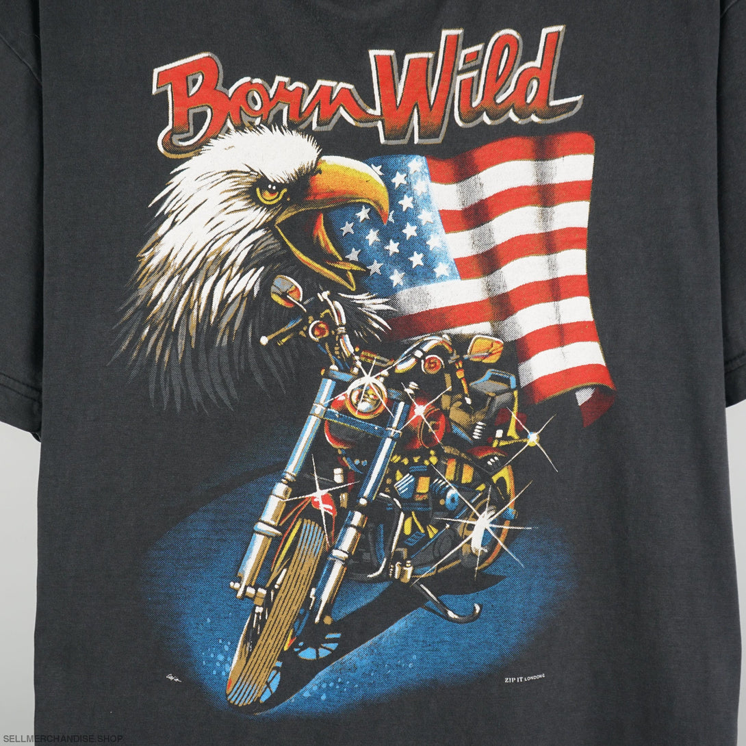 Vintage 1990s Born Free Eagle and Bike T-Shirt