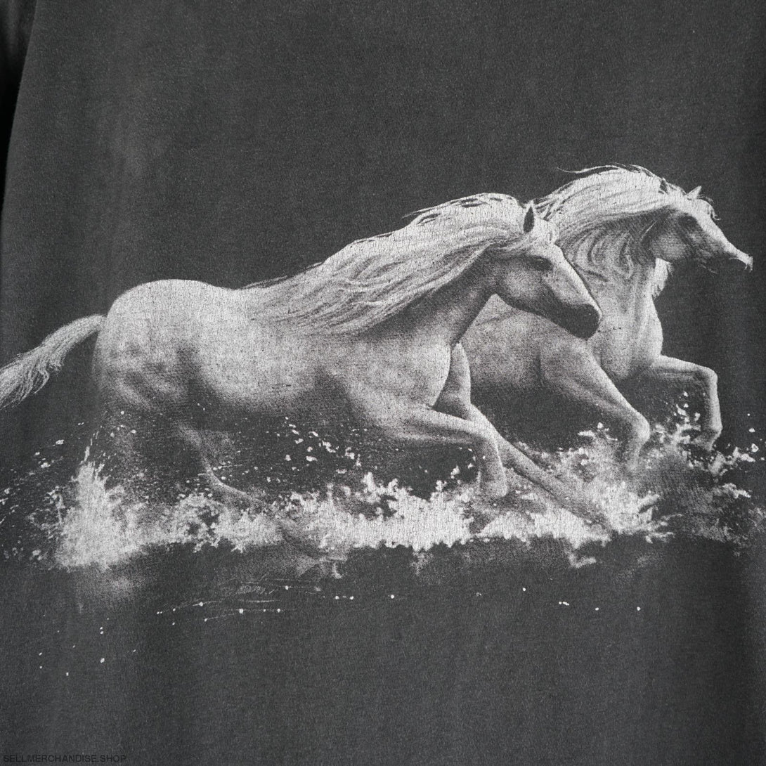 Vintage 1990s Horses Mustangs Animal T-Shirt