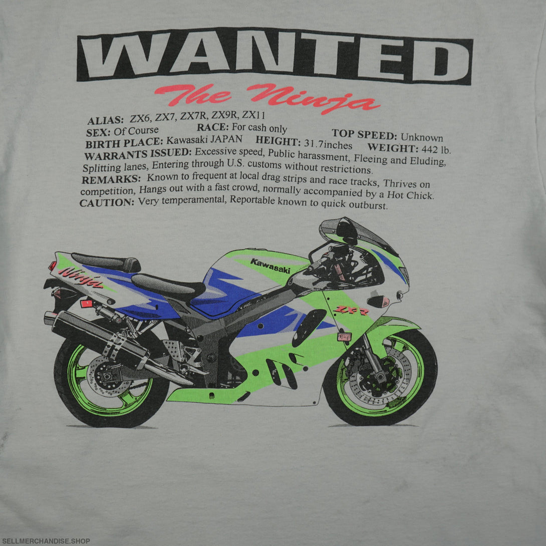 Vintage 1990s Kawasaki Ninja ZX MOTO Sport Bike T-Shirt