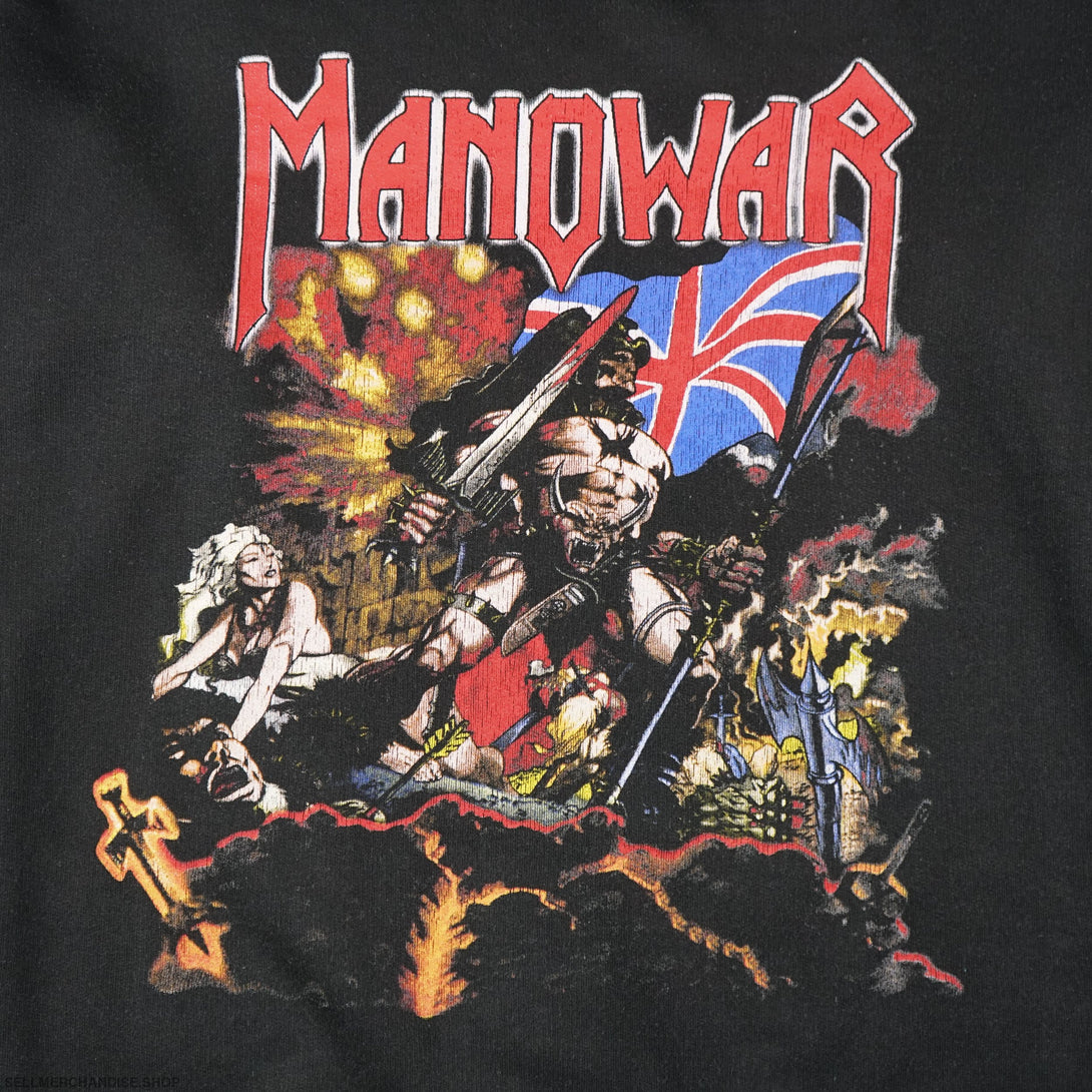 Vintage 1990s Manowar Hoodie Hail to England