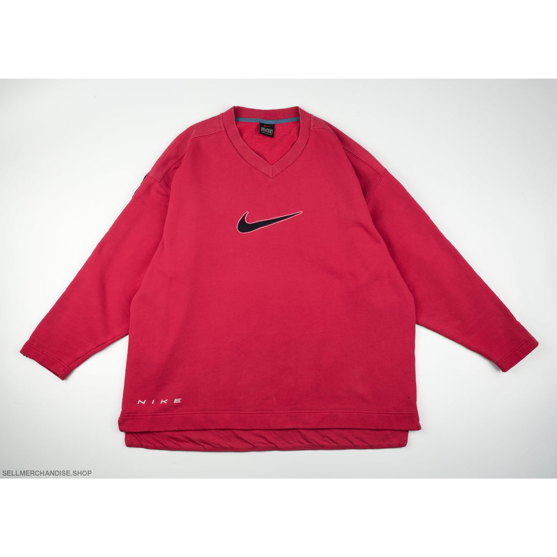 Vintage 1990s Nike Center Logo Sweatshirtd Distressed