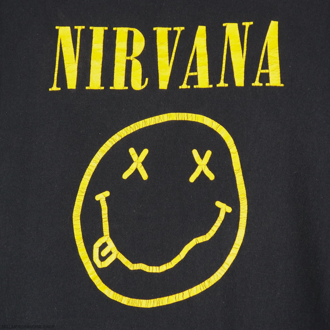 Vintage 1990s Nirvana Smiley t-shirt