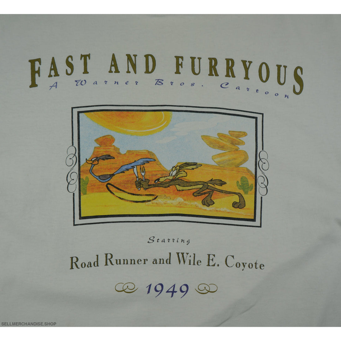Vintage 1990s Road Runner and Wile E Coyote T-Shirt Fast & Furious