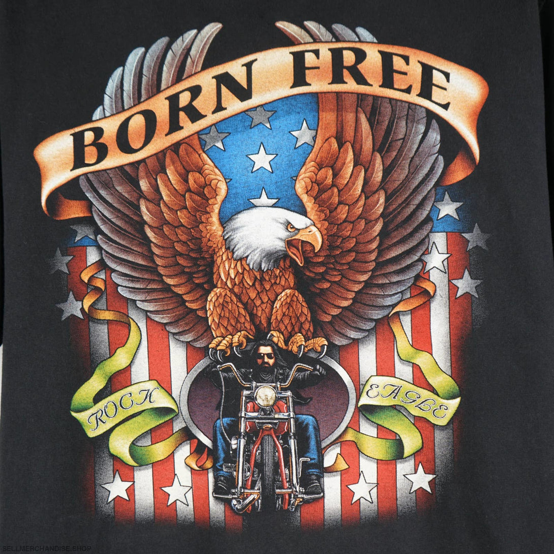 Vintage 1990s Rock Eagle Born Free T-Shirt