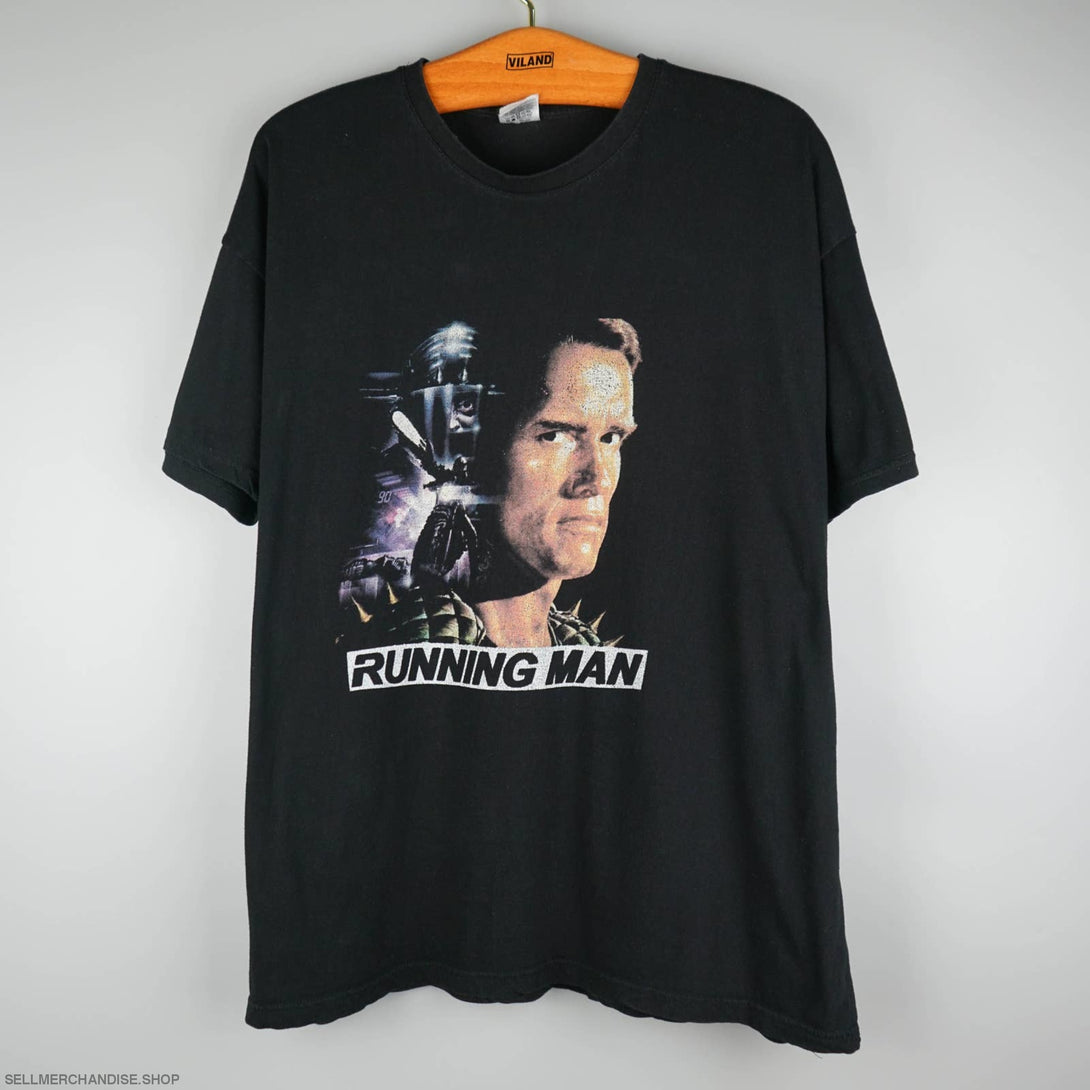 Vintage 1990s Running Man Movie T-Shirt Arnold Schwarzenegger