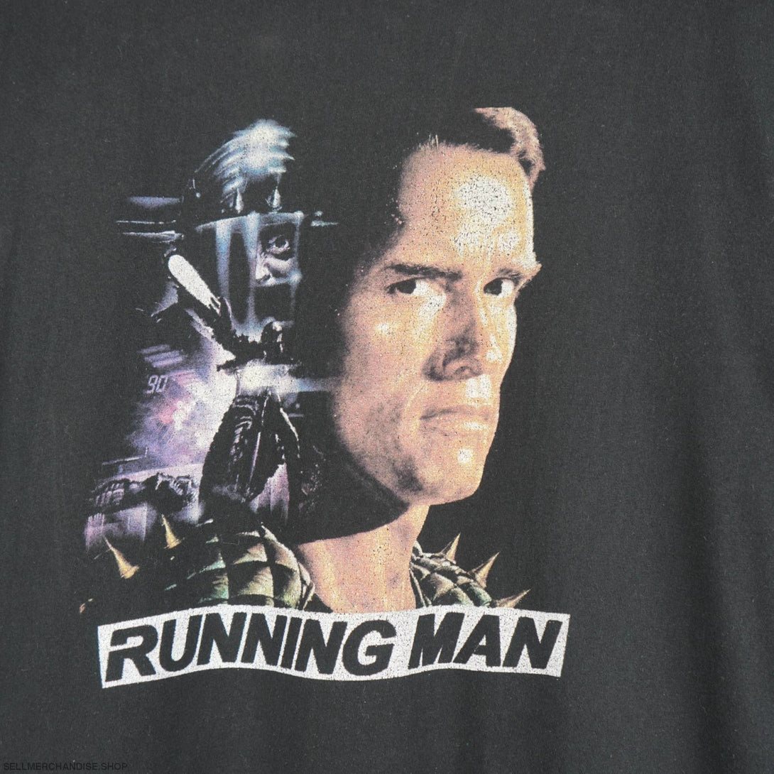 Vintage 1990s Running Man Movie T-Shirt Arnold Schwarzenegger