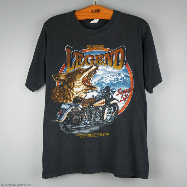 vintage - Vintage 1990s The Legend Biker Wolf t-shirt