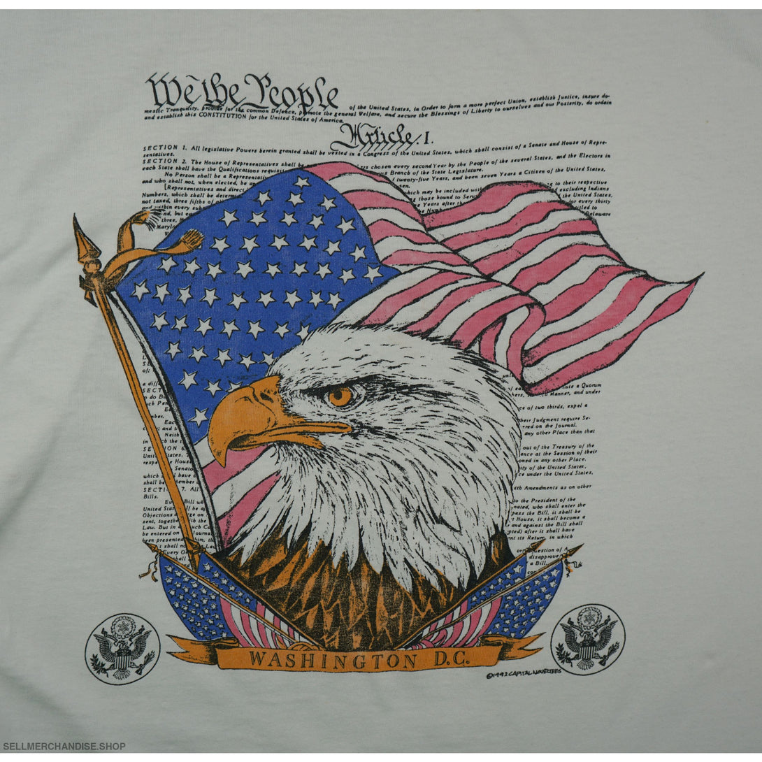 Vintage 1990s U.S. Constitution T-Shirt Eagle