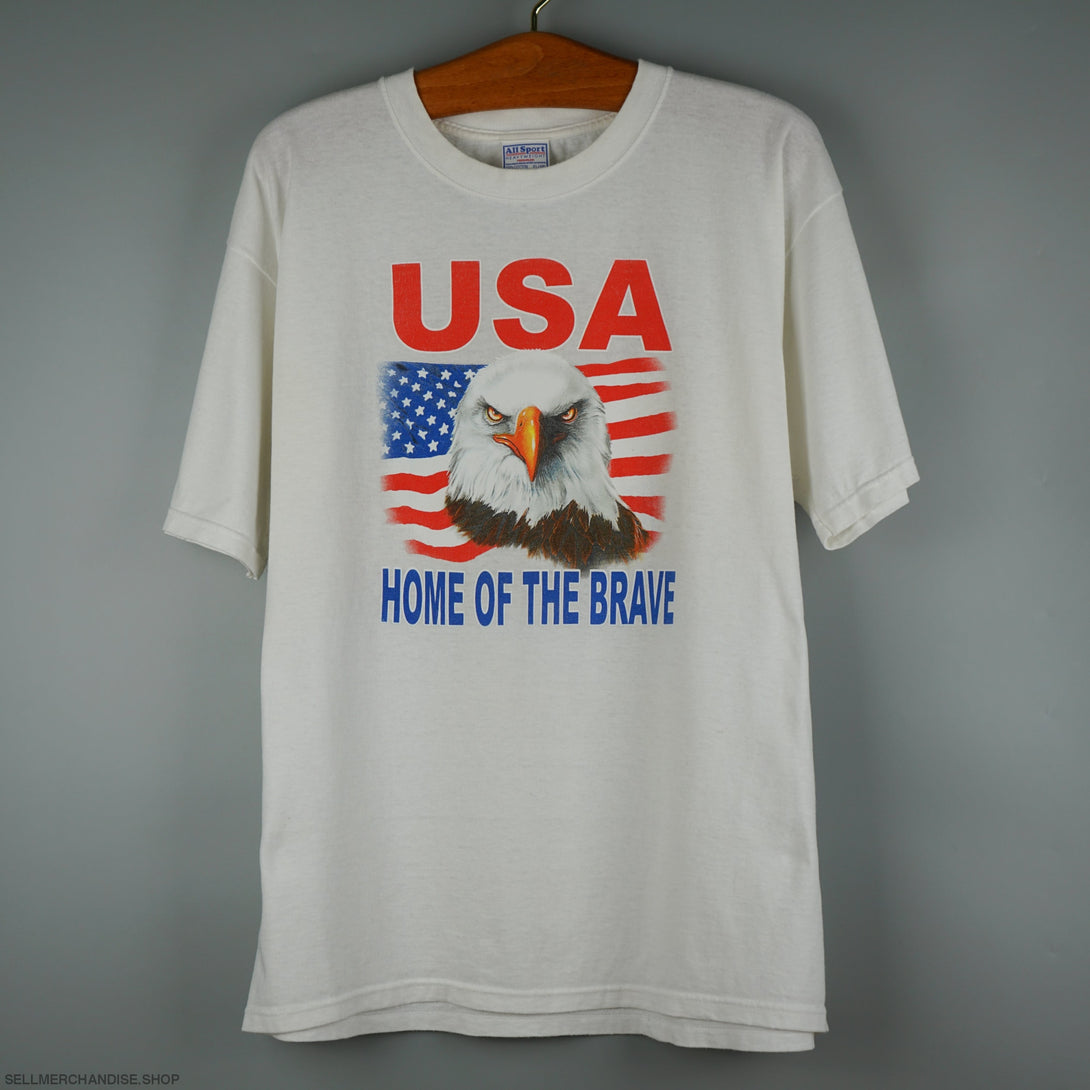 Vintage 1990s USA HOME OF THE BRAVE Eagle T-shirt