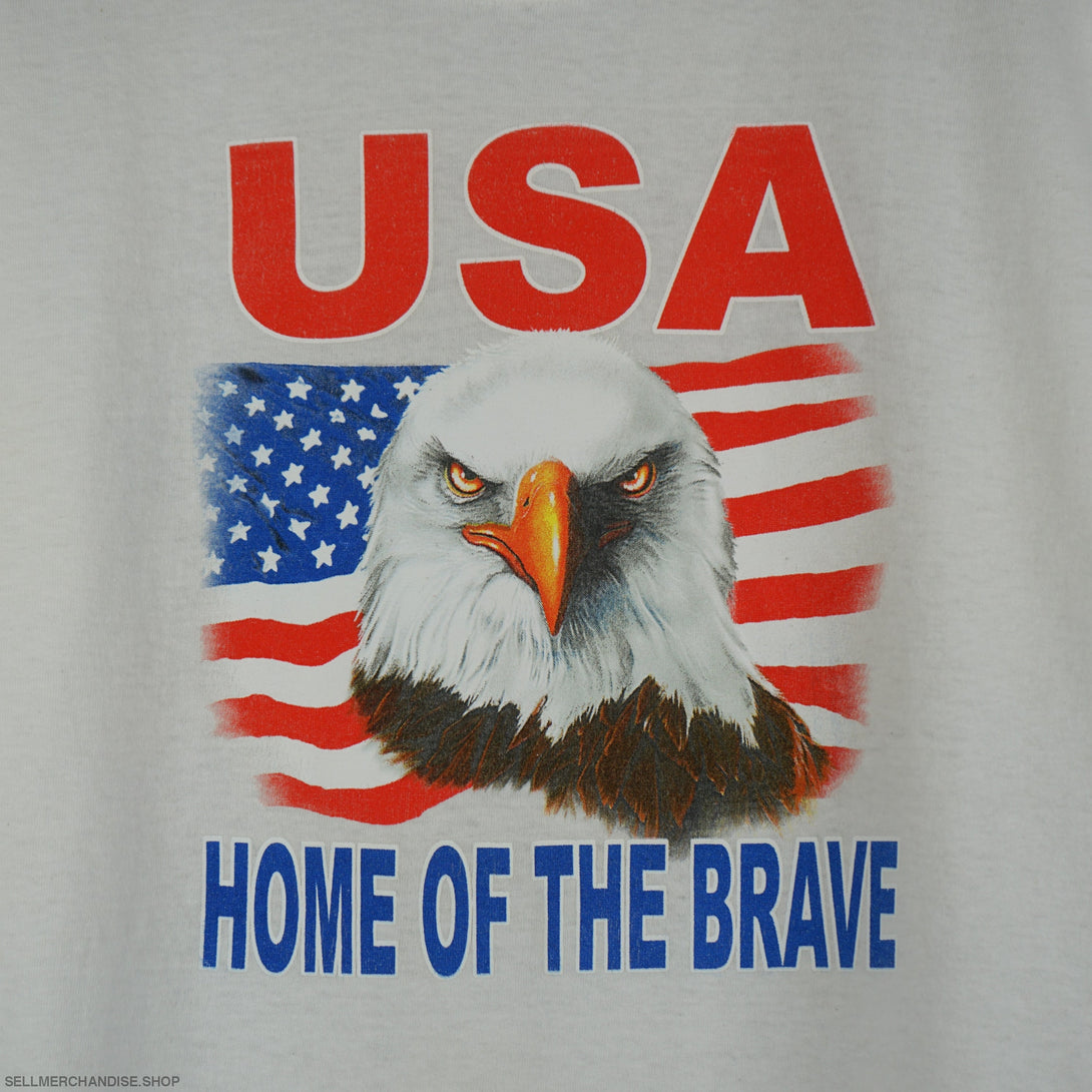 Vintage 1990s USA HOME OF THE BRAVE Eagle T-shirt