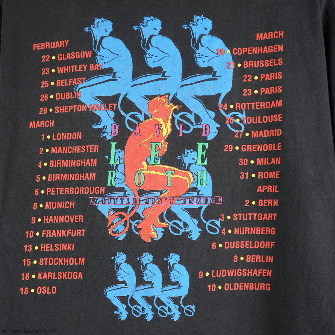 Vintage 1991 David Lee Roth t-shirt Tour 91