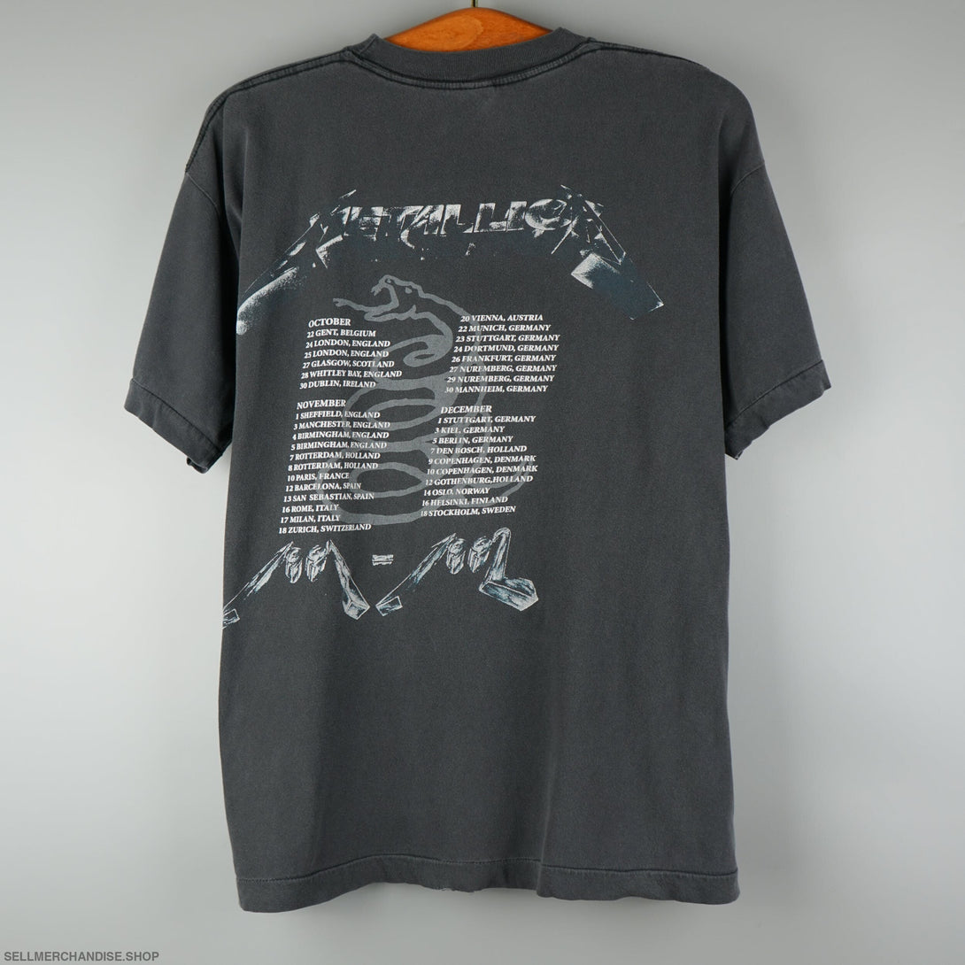 Vintage 1991 Metallica Black Album Tour T-Shirt