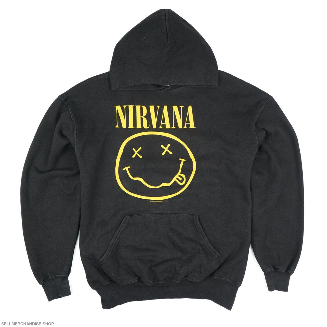 Vintage 1992 Nirvana Smiley Hoodie 2000s print