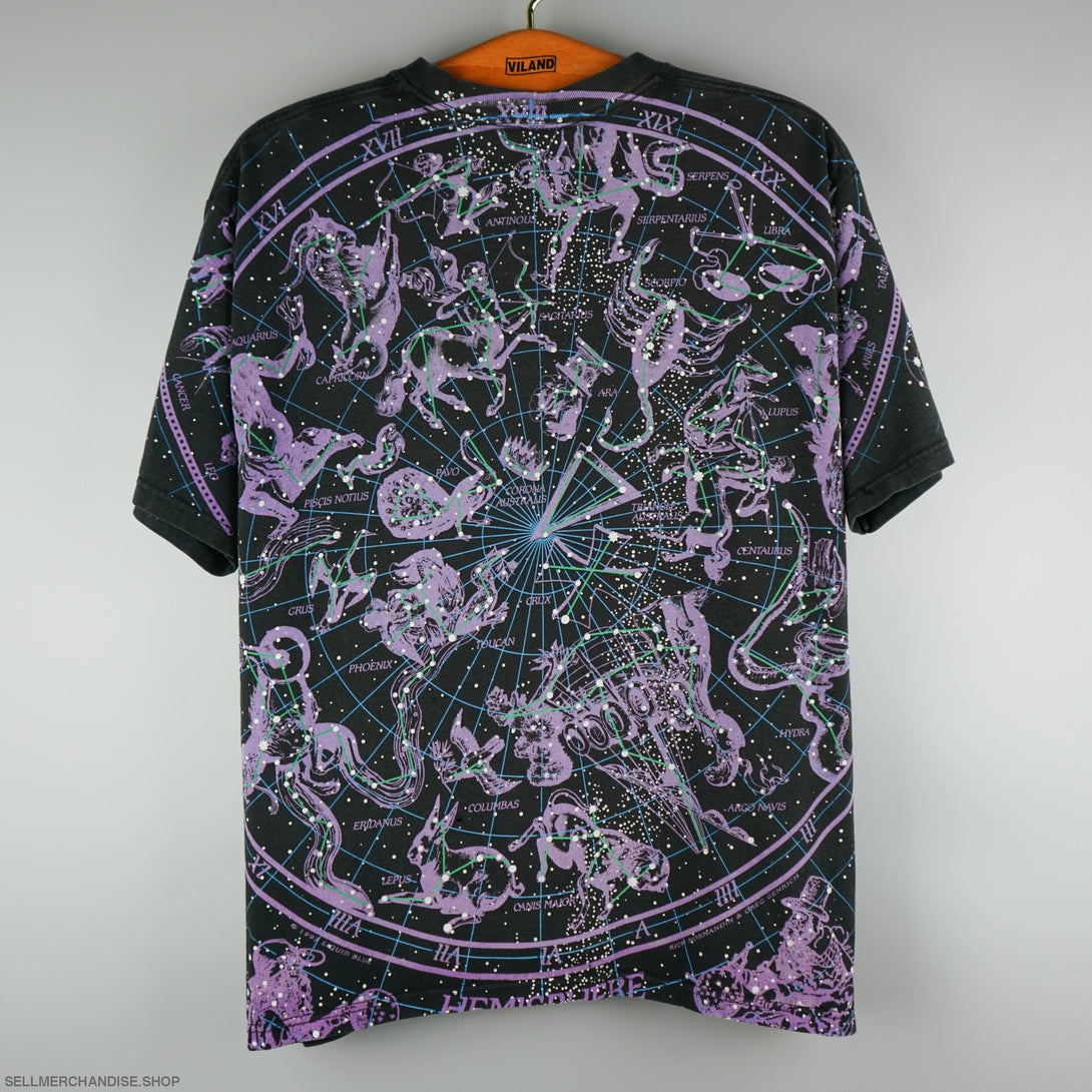 Vintage 1993 Liquid Blue Constellations Astrology T-Shirt