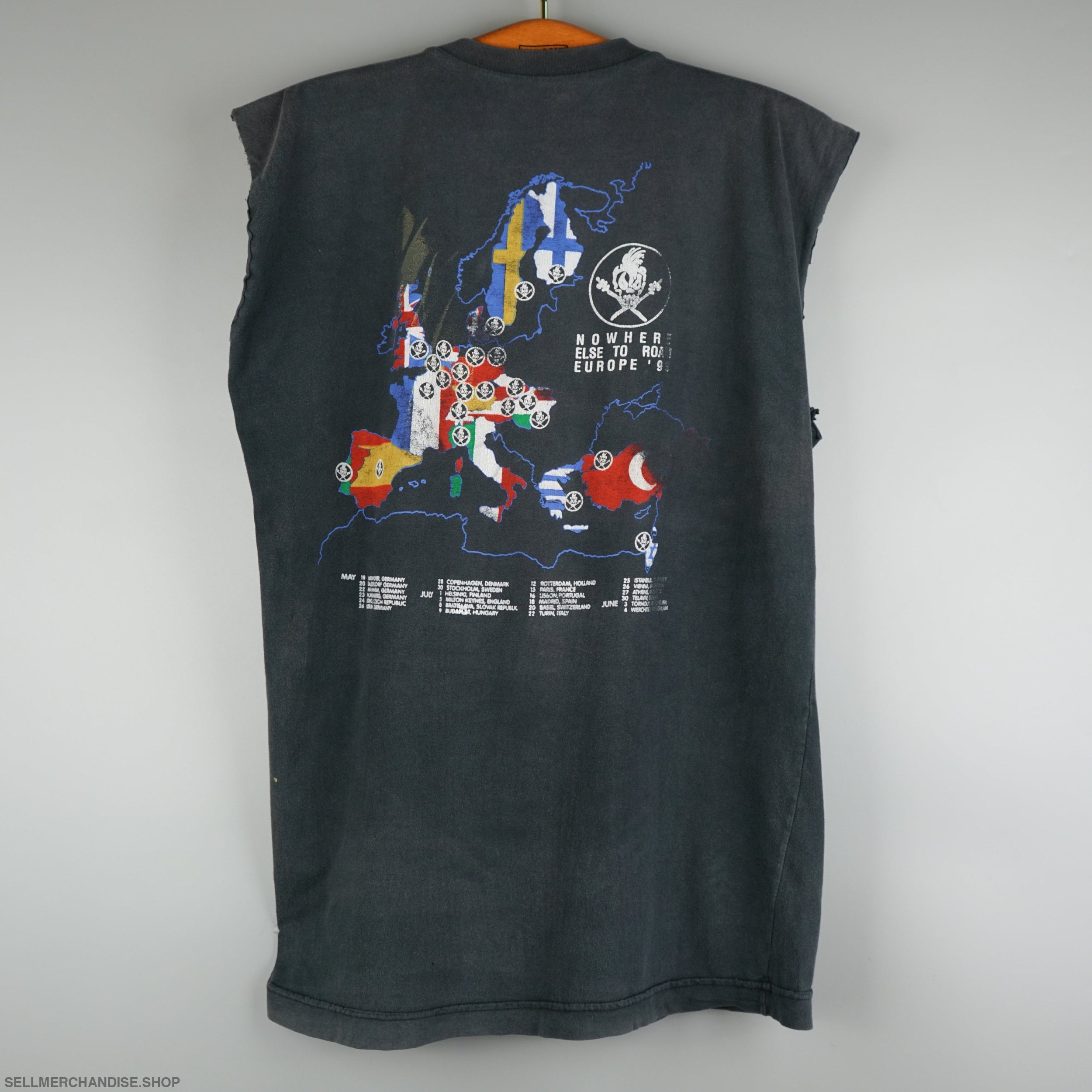 トップス 90'S LLICA NO WHERE ELSE TO ROAM Vtg Metallica Shirt US Summer 1994 Tour No Where Else To Roam