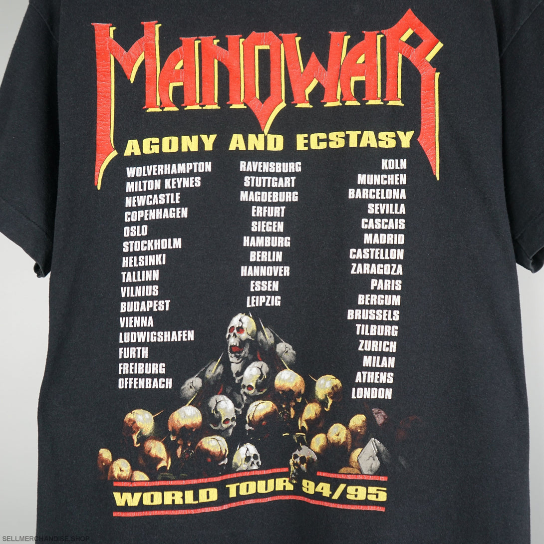 Vintage 1994-95 Manowar tour t-shirt Agony and Ecstasy