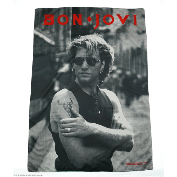 Vintage 1995 Bon Jovi Textile Banner