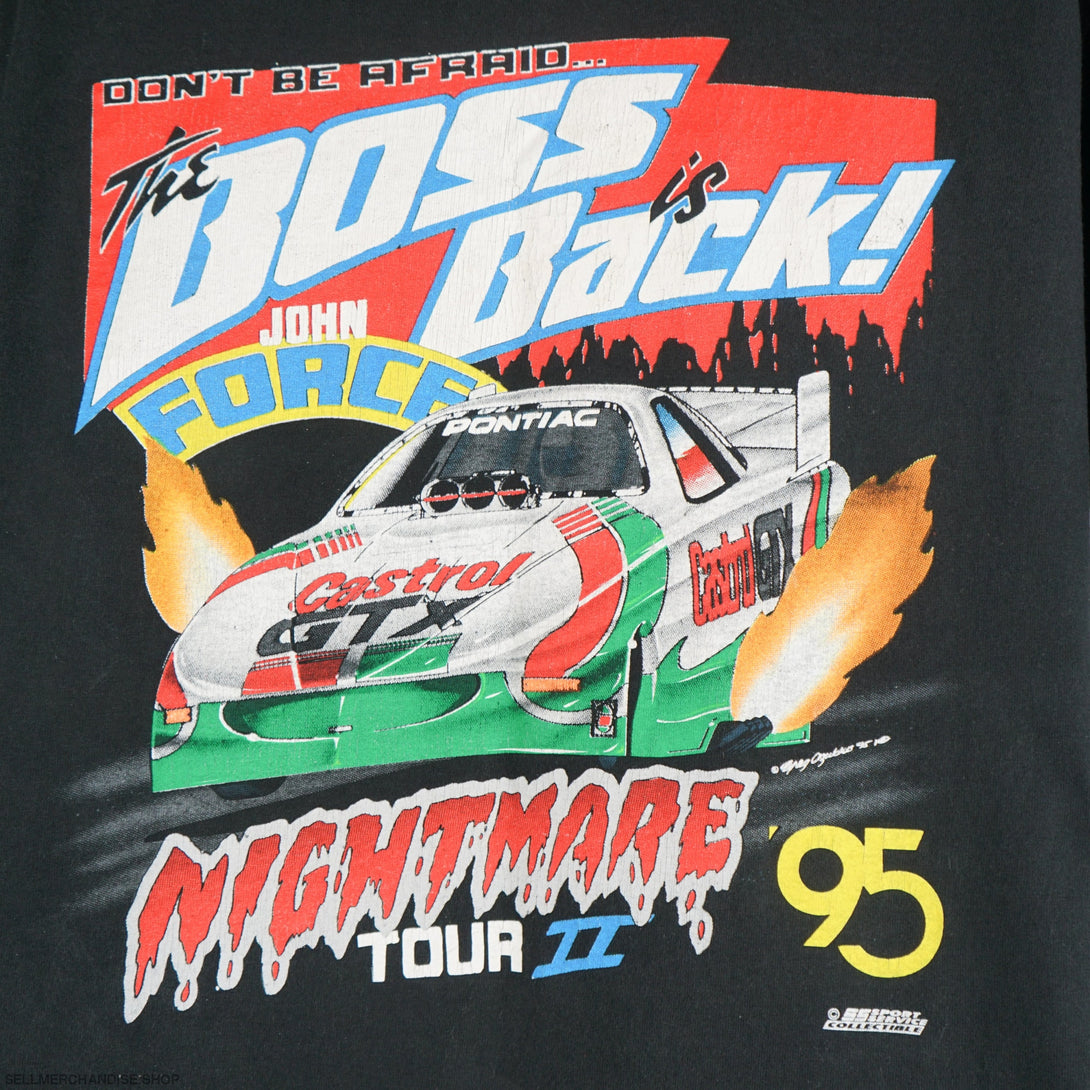 Vintage 1995 John Force t-shirt Nightmare tour 2