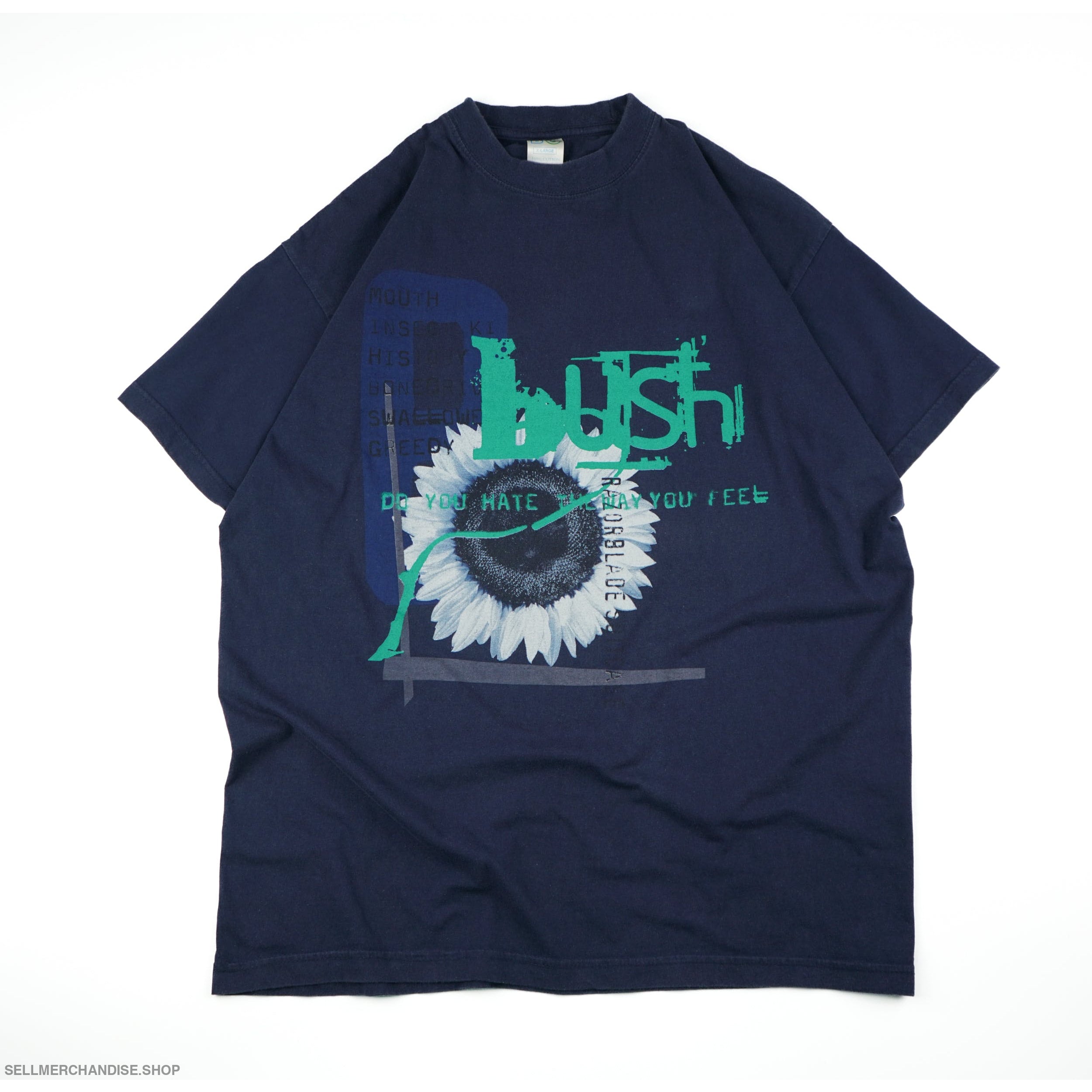 Bush Merch Vintage 1996 Bush Band Tour T-Shirt Razorblade Suitcase