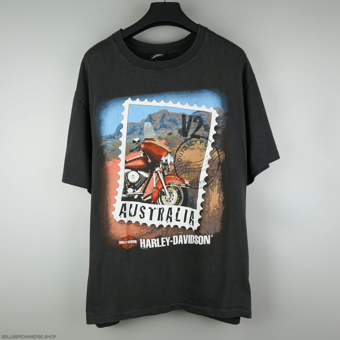 Vintage 1996 Harley Davidson Australia Postcard T-Shirt