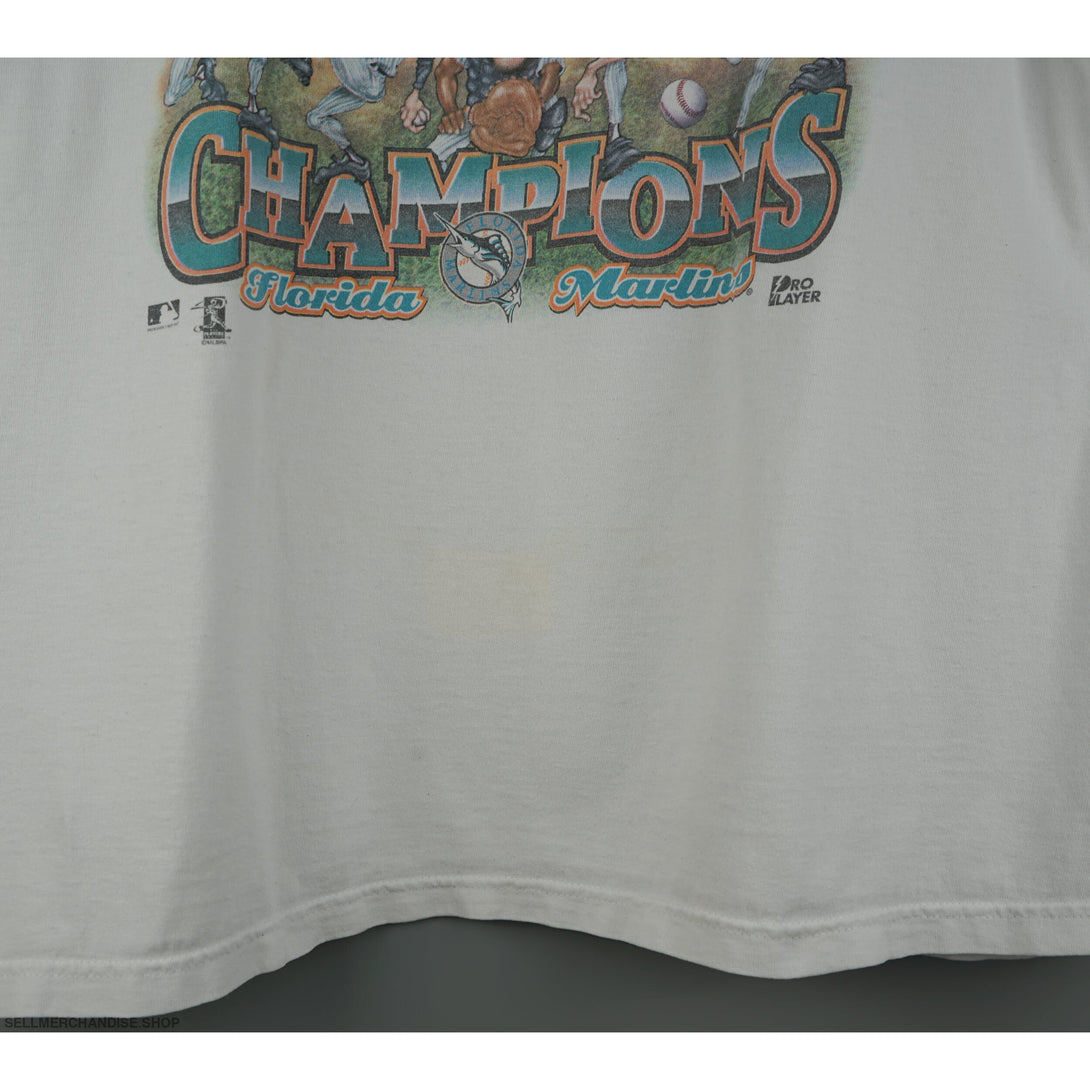 Vintage 1990s Florida Marlins Baseball Champions T-Shirt
