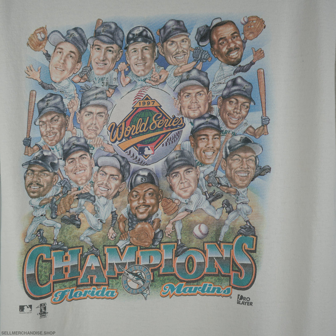 Vintage 1990s Florida Marlins Baseball Champions T-Shirt