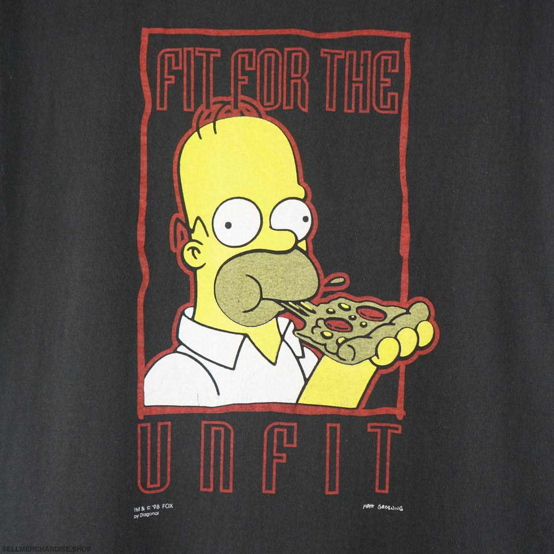 Vintage 1998 Homer Simpson T-Shirt Fit for the Unfit