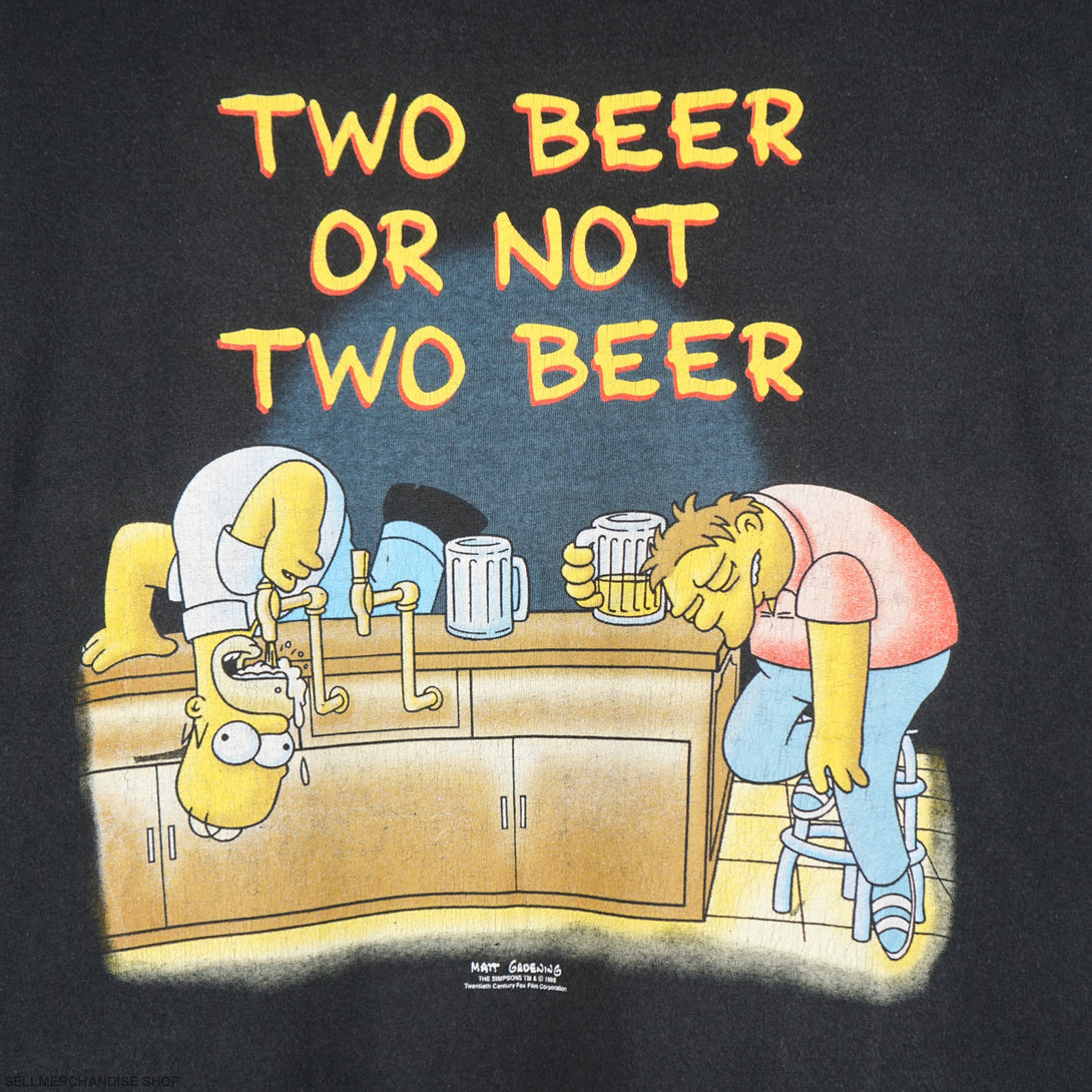 Vintage 1998 Simpsons To Beer or Not To Beer t-shirt