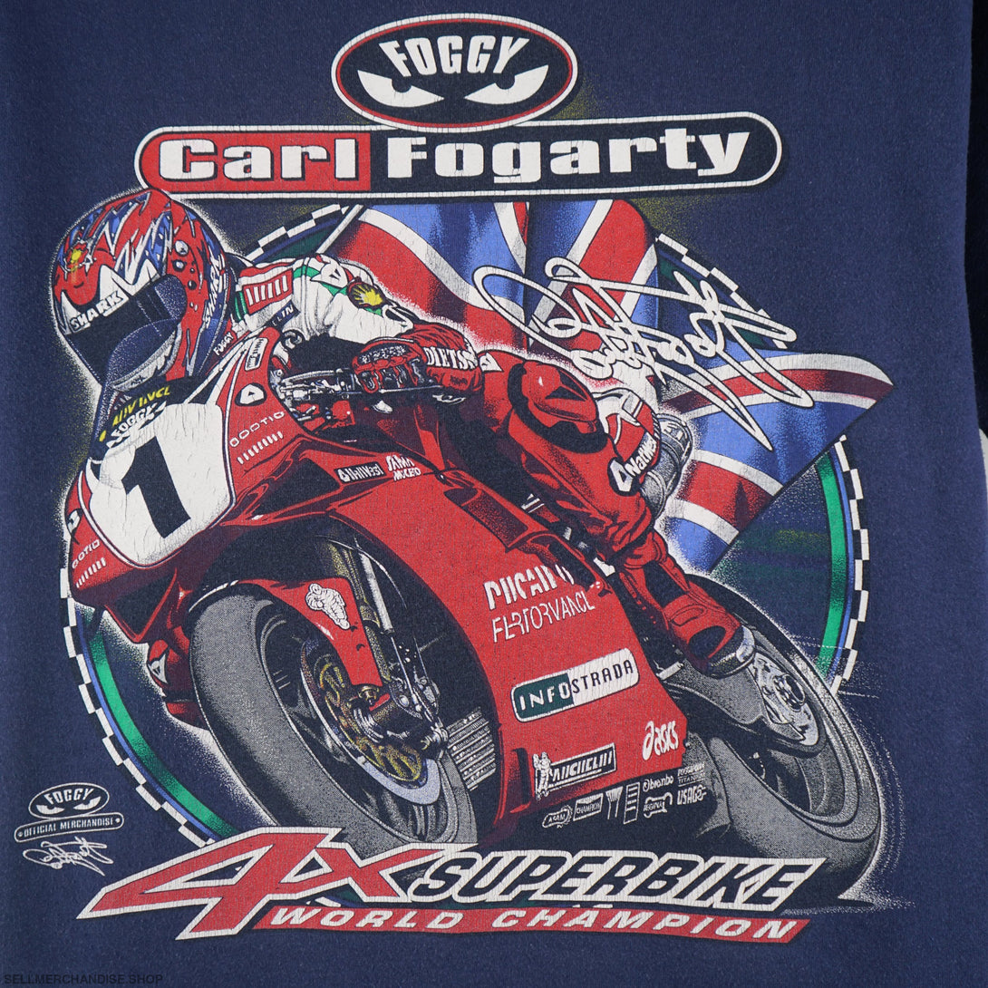 Vintage 1999 Carl Fogarty T-Shirt Superbike Champion