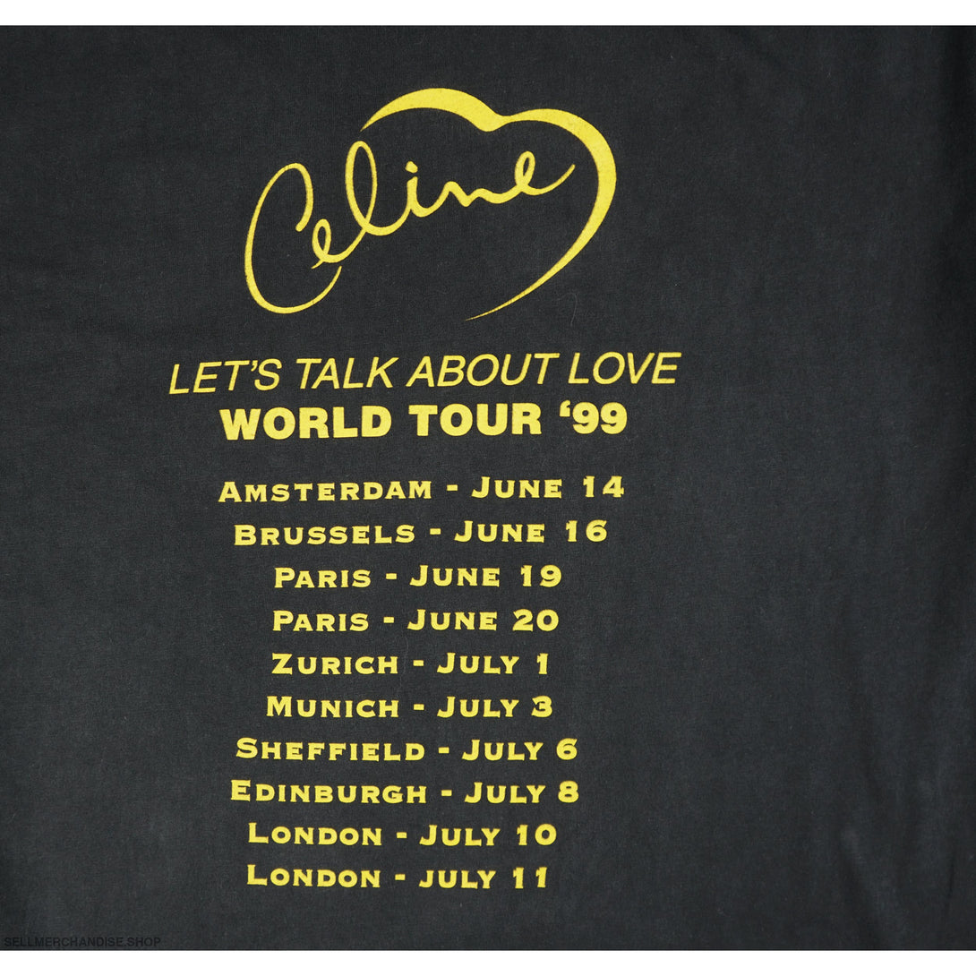 Vintage 1999 Celine Dion Tour T-Shirt Let's Talk About Love