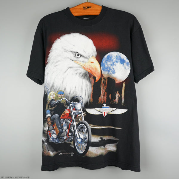 Vintage 1999 Easyriders Eagle All Over Print T-Shirt