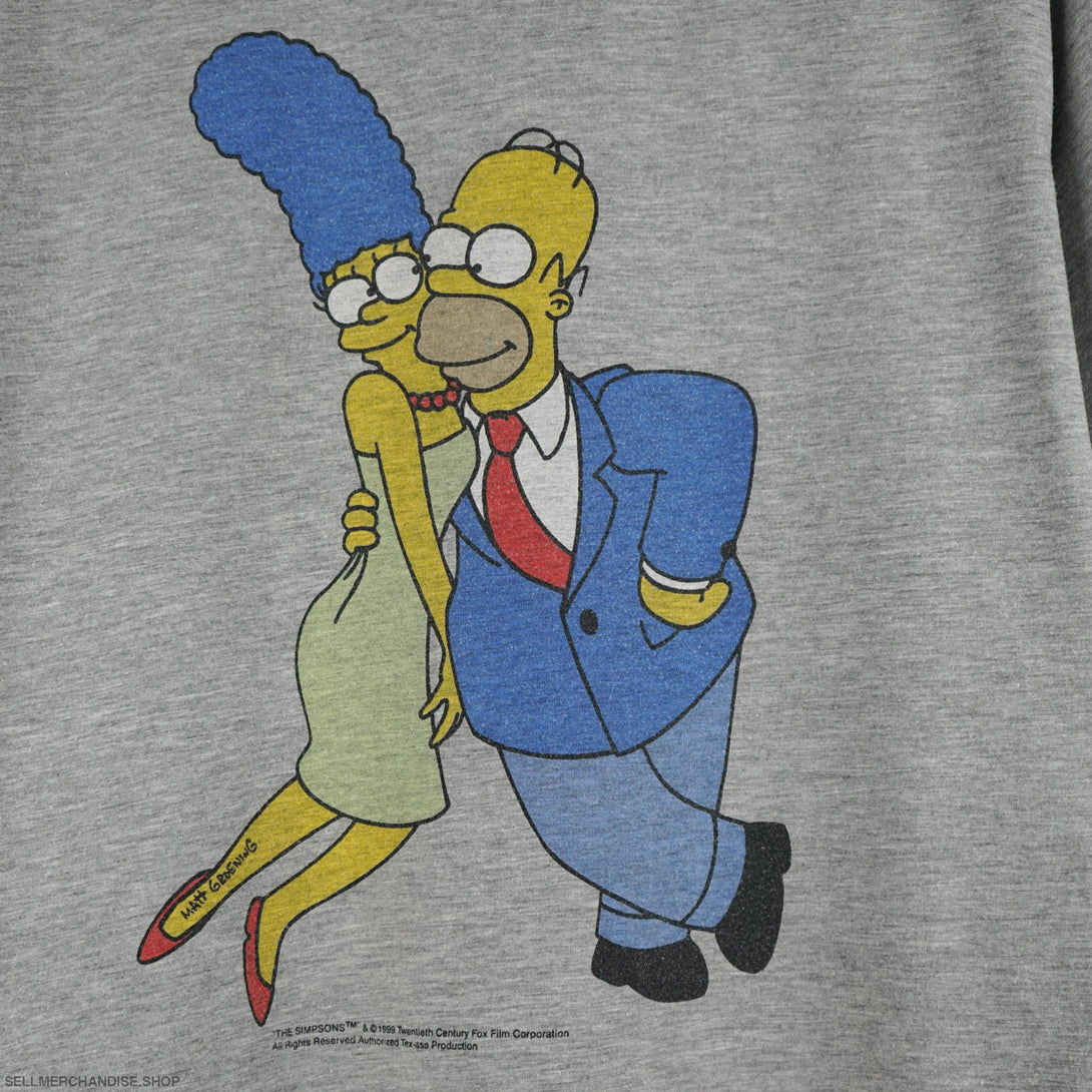 Vintage 1999 Homer and Marge Simpson t-shirt