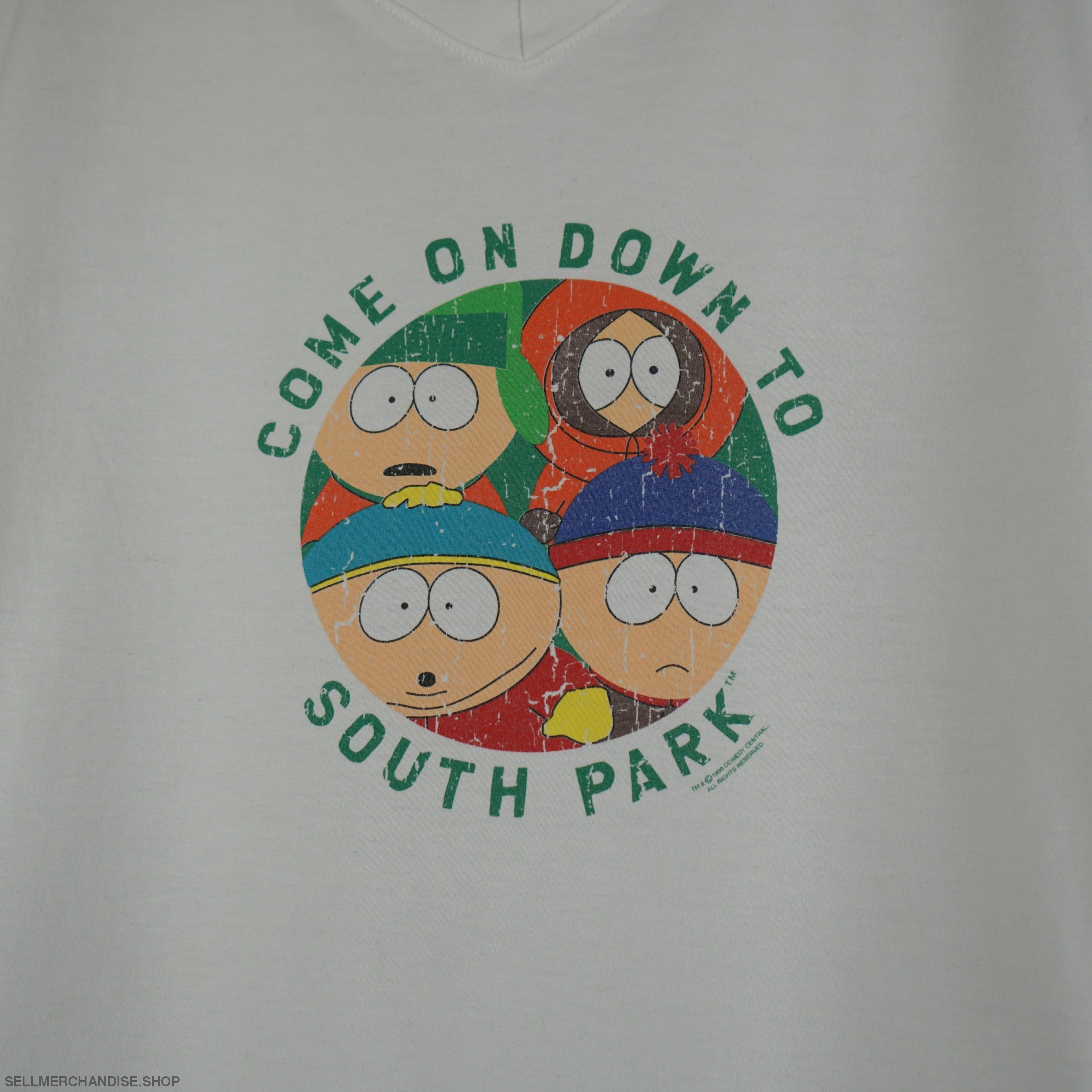 Vintage 1999 South Park t-shirt Come On Down
