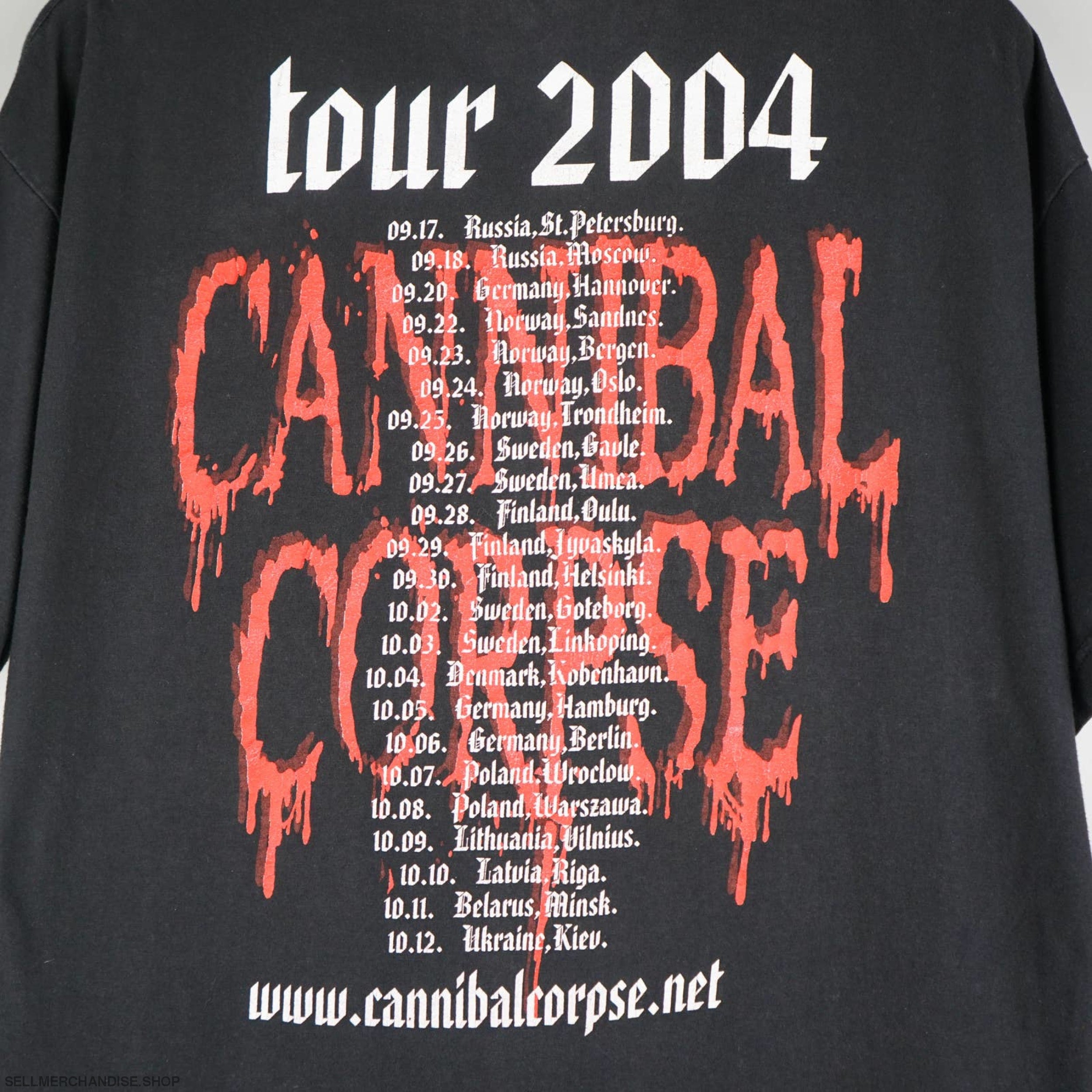 Vintage 2004 Cannibal Corpse Tour T-Shirt The Wretched Spawn