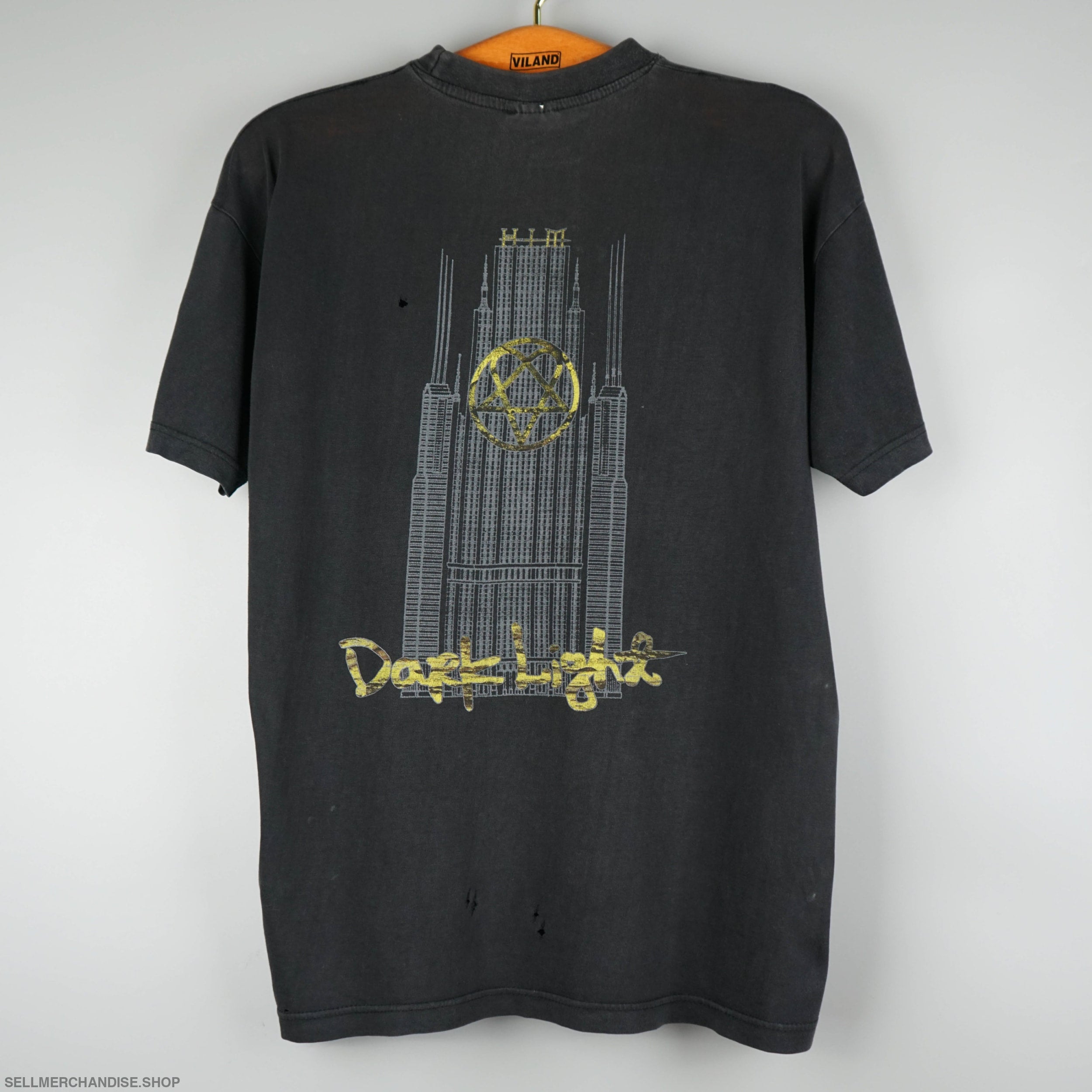 2005年 HIM ヒム Dark Light Tシャツ Lサイズ 黒 Vintage 2005 HIM band Dark Light t-shirt