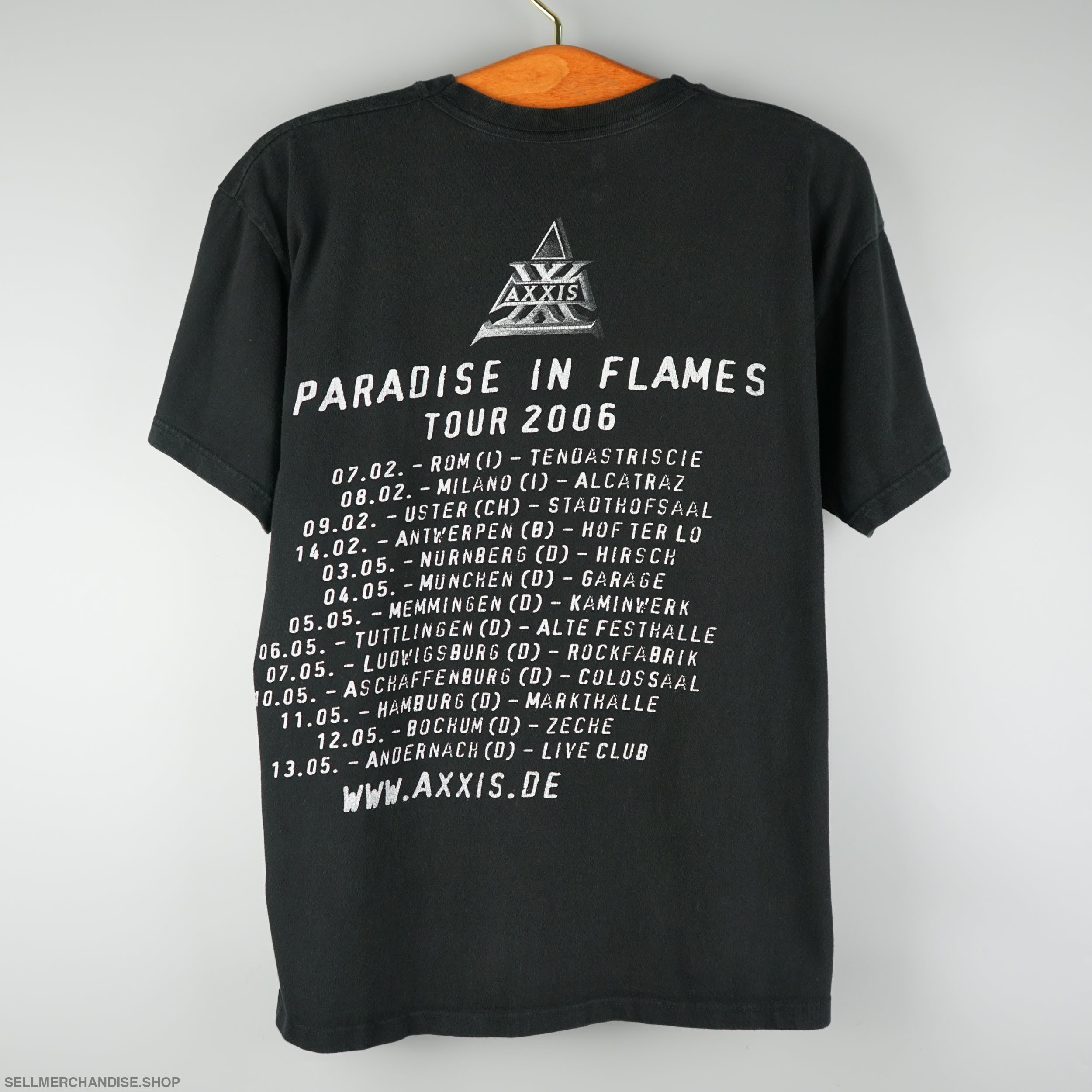 Vintage 2006 Axxis Band Tour T-Shirt Paradise In Flames