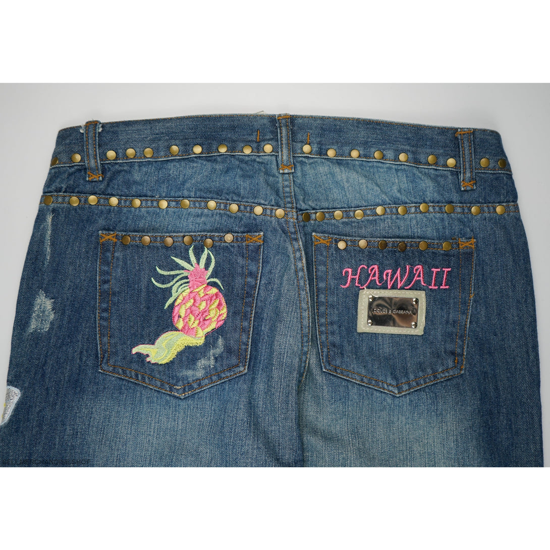 Vintage 2006 Dolce Gabbana Hawaii Embroided Jeans