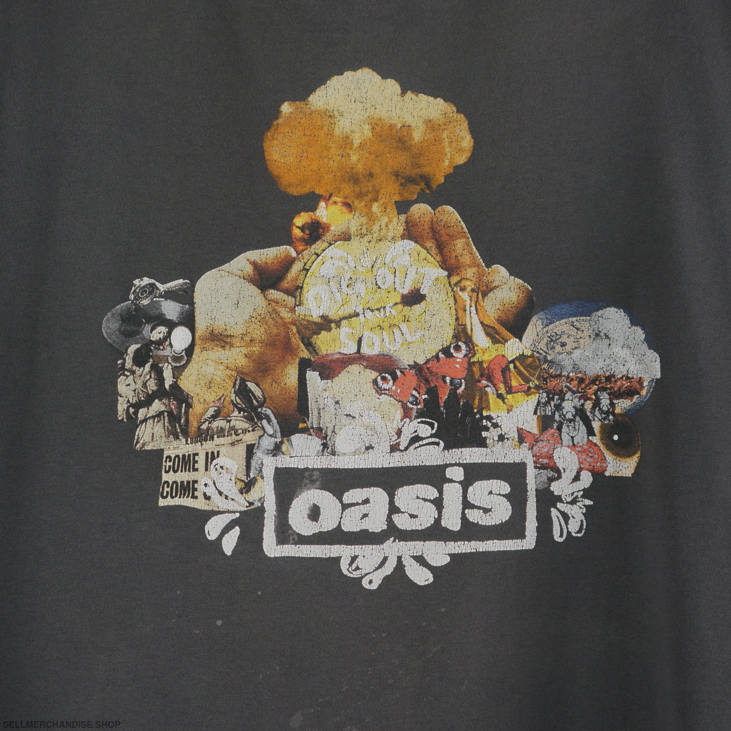Vintage 2008 Oasis Band Distressed Tour T-Shirt Vintage 2008 Oasis Band Distressed Tour T-Shirt